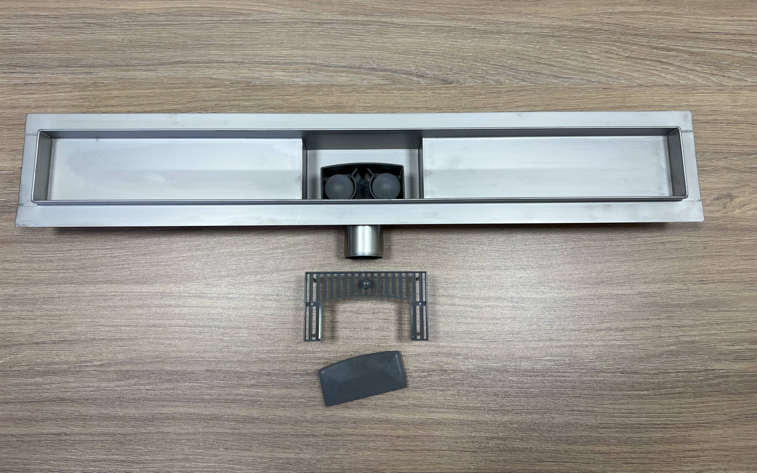 Трап лінійний AS 80 Chrome G01 нержавіюча сталь (2 в 1)