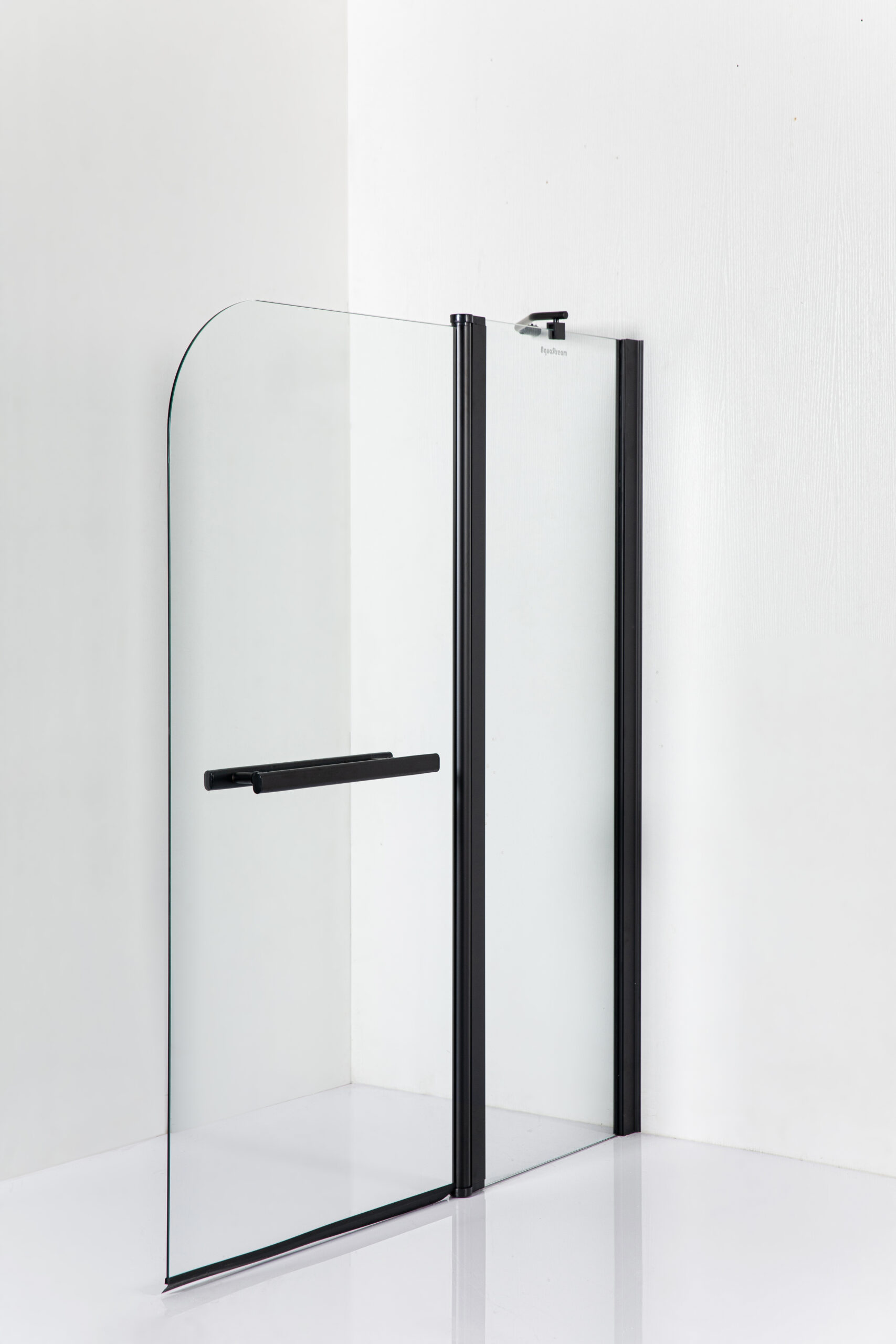 Шторка для ванны стеклянная AquaStream 65 ALL Blacks прозрачная
