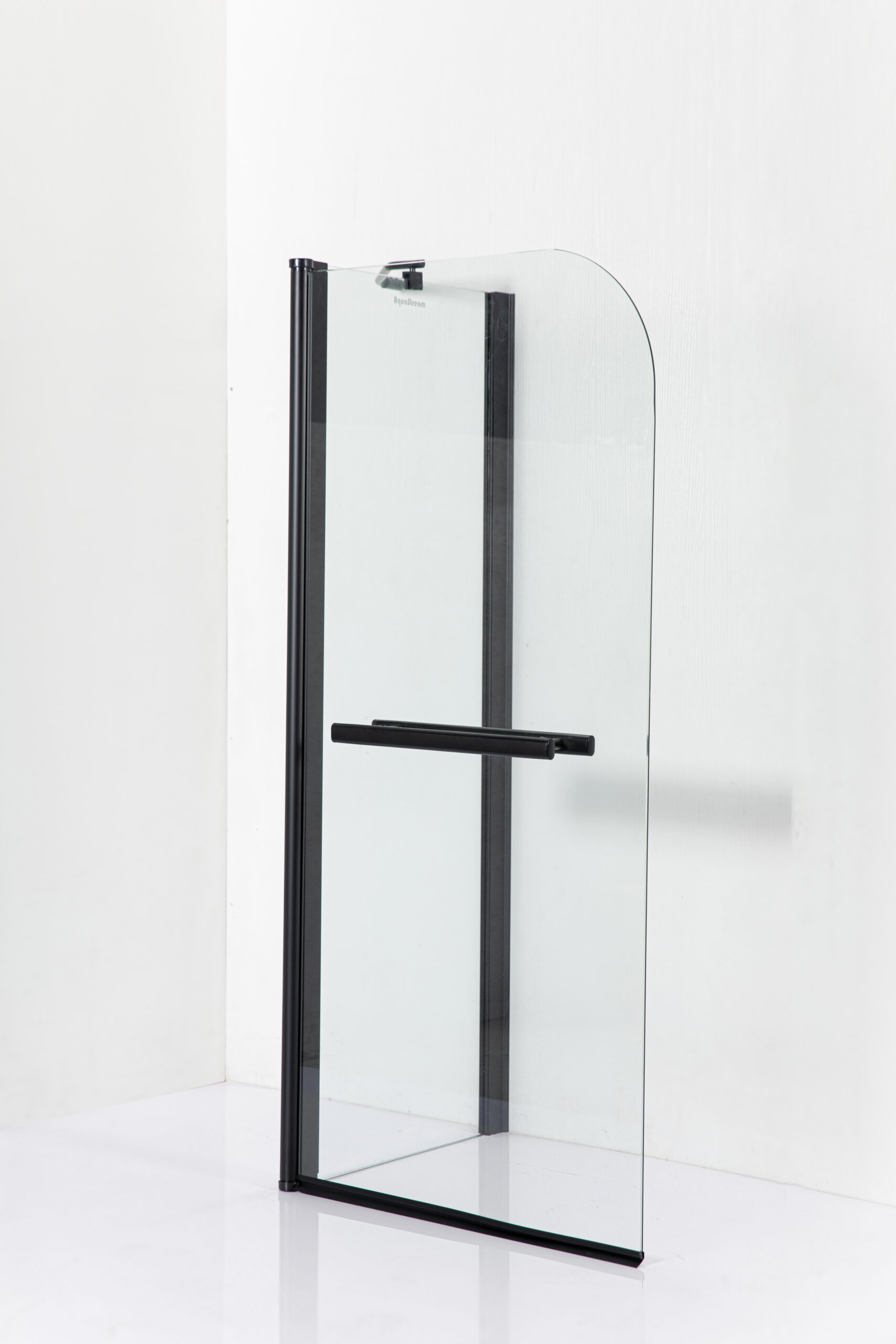 Шторка для ванны стеклянная AquaStream 65 ALL Blacks прозрачная
