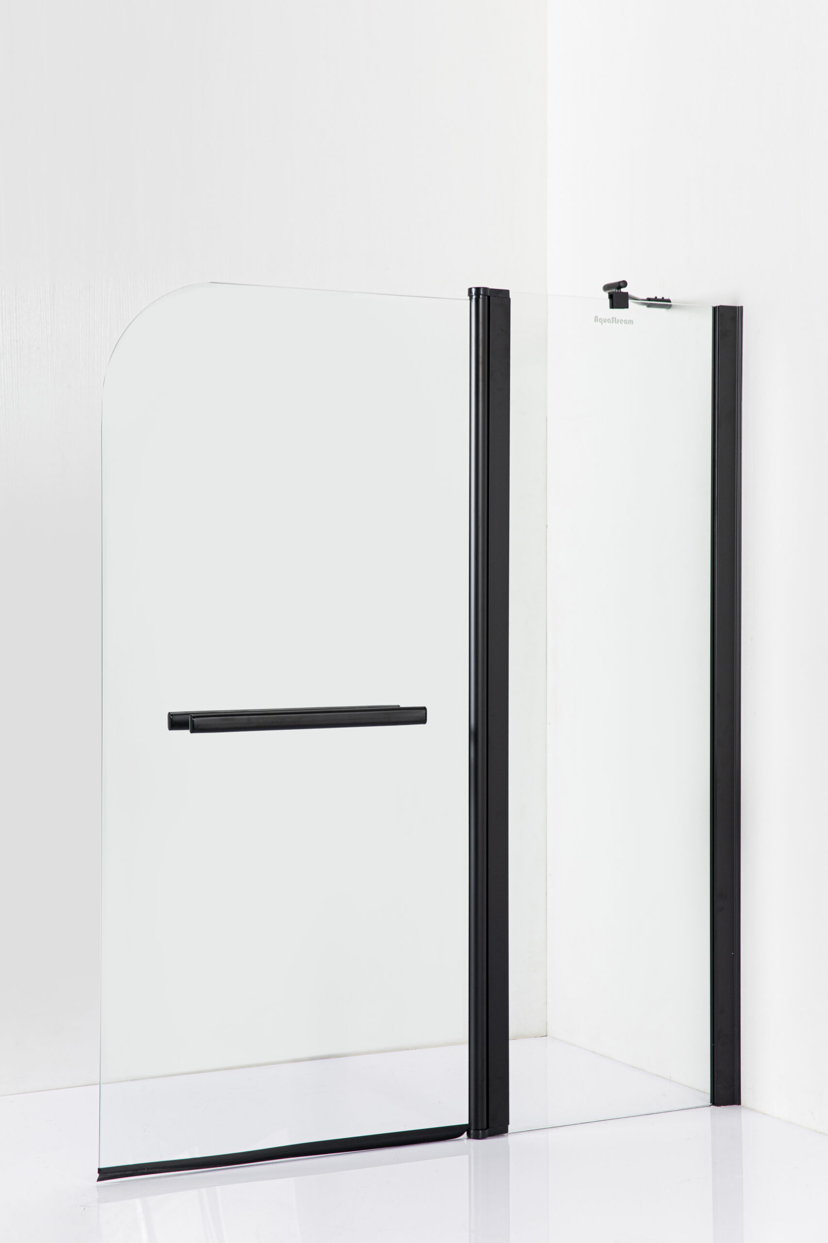 Шторка для ванни скляна AquaStream 65 ALL Blacks прозора