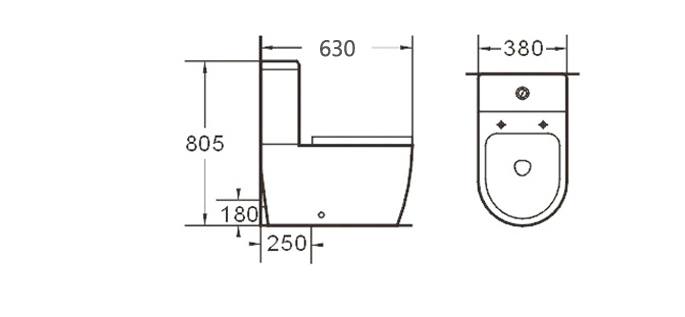 Унітаз-компакт Nuoro з бачком і сидінням Soft Close дюропласт